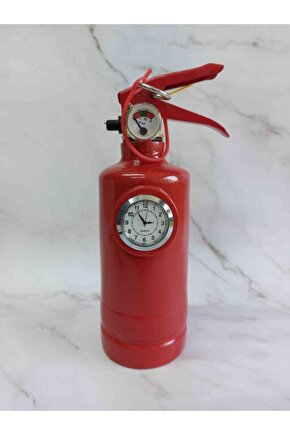 Yangın Tüpü Görünümlü Dekoratif Masa Saati Küçük Saatli
