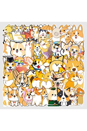 50 Adet Tekrarsız Köpekler Kalite Pvc Modern Sticker 01