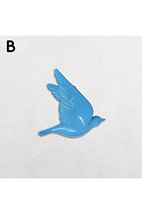 Dekoratif Üç Boyutlu Uçan Kuş Duvar Dekoru Model B Biblo