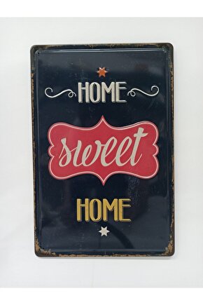 Home Sweet Home Retro Metal Plaka 20x30 Cm Metal Tablo