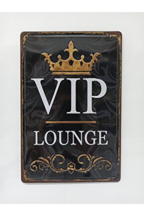 Vıp Lounge Retro Metal Plaka 20x30 Cm Metal Tablo