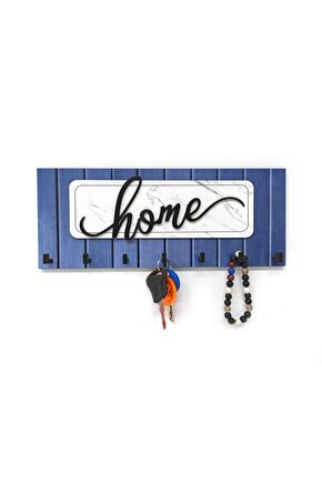 Dekoratif Kabartma Home Yazılı Ahşap Modern Anahtarlık