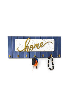 Dekoratif Kabartma Home Yazılı Ahşap Modern Anahtarlık