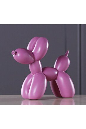 Pembe Modern Büyük Boy 20 cm Sevimli Balon Köpek Biblo
