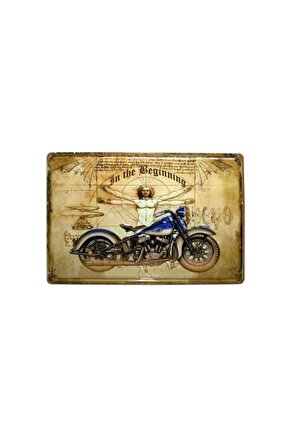 Begining Motor Temalı 20x30 Cm Metal Plaka Metal Tablo