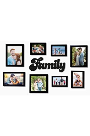 Dekoratif Family Aile Ahşap Duvar Tablo Duvar Dekor Yazı