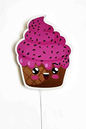 Çocuk Odası Bebek Odası Led Işıklı Cupcake Baskılı Mdf Duvar Süsü