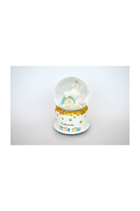 Unicorn Temalı Pilli Müzikli Işıklı Orta Boy Kar Küresi Hediye