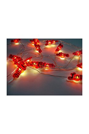 Dekoratif 2 Metre Günışığı Renkli Love Yazı Şekilli Peri Led Işık