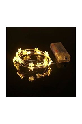 Dekoratif 3 Metre Günışığı Renkli  Yıldız Şekilli Peri Led Işık