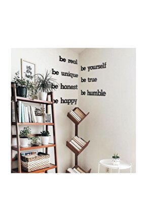 Dekoratif Ahşap Modern Duvar Yazısı Be Yourself Tablo