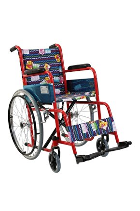 G100c Pediatrik Tekerlekli Sandalye Çocuk Sandalye Desenli