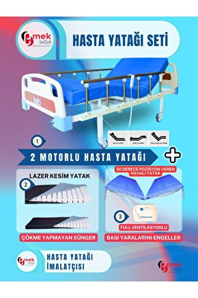 2 Motorlu Abs Başlıklı Tabanca Korkuluklu + Lazer Kesim Yatak+ 30 Derece Pozisyon Veren Yatak Set