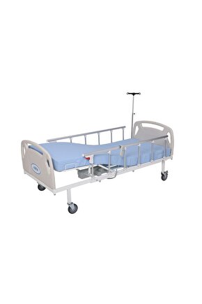 2 Motorlu MDF Başlıklı Tabanca Korkuluklu Hasta Yatağı+4Parçalı Yatak+A+B12cm Boru Tipi HavalıYatak