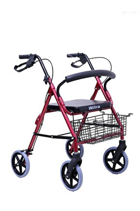 Rolatör Tekerlekli Alüminyum Arkalıklı Tekerlekli Yürüteç Walker