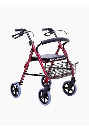 Witra Ayak Pedallı Tekerlekli Frenli Sepetli Oturaklı Dört Tekerlekli Yürüteç Rolatör