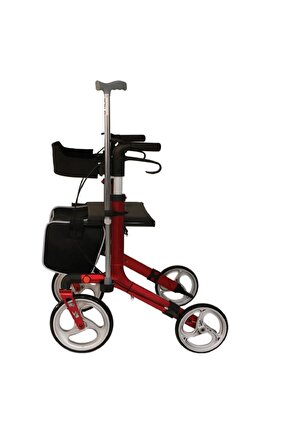 Poylin P888 Ultra Lüx Oturaklı Katlanır Hafif Rollatör Yürüme Destek Tekerli Yürüteç Frenli