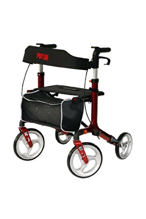 Poylin P888 Ultra Lüks Rollatör Kırmızı