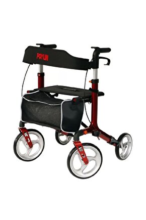 Poylin P888 Ultra Lüks Rollatör Kırmızı