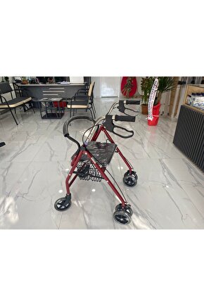 Rollatör Tekerlekli Hasta Yürüteci- Arka Çift Tekerlekli