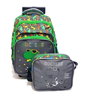 Master Pack Çekçekli İlkokul Çantası İkili Takım Dinozor 