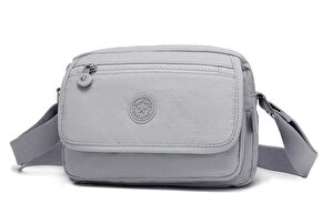 Smart Bags Kadın Postacı Çantası Krinkıl Kumaş 3166 Açık Gri