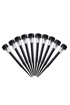 Güneş Enerjili Bahçe Lambası Plastik Saplama 10 lu Set