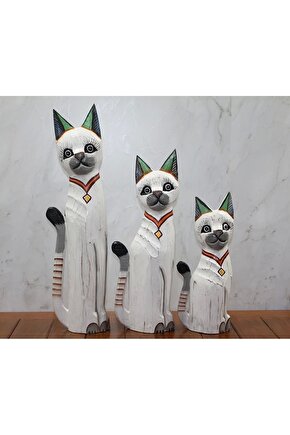 Ahşap 3lü Kedi Seti 50 Cm Okas:1