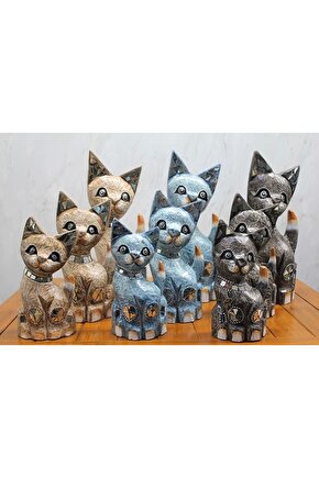 Ahşap 3lü Kedi Seti 40 Cm Trendy:4
