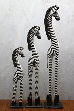 Ahşap 3lü Zebra Figürü Galıleo:18
