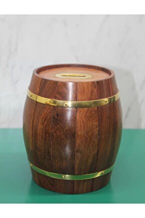 Pirinç Ahşap Fıçı Kumbara 1996