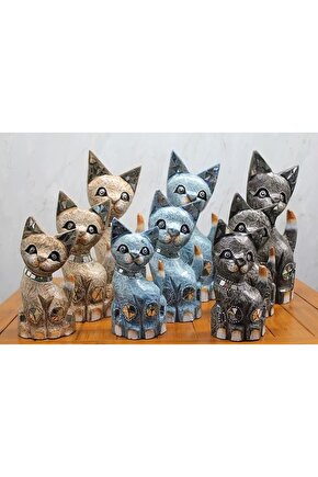 Ahşap 3lü Kedi Seti 40 Cm Trendy:4
