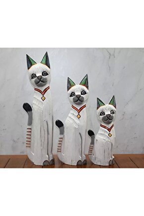 Ahşap 3lü Kedi Seti 50 Cm Okas:1
