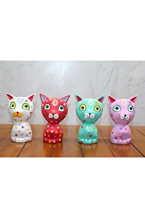 Ahşap 4lü Kedi Seti Polos:15