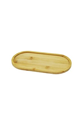 Oval Ahşap Bambu Yağdanlık Altlık 12x23cm (4767)