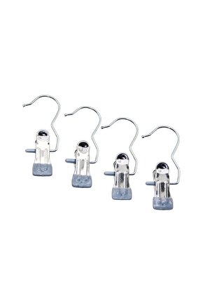 4 Pcs Kıskaçlı Taşınabilir Çok Amaçlı Tekli - Metal Askı Silikon Kılıf Uçlu (4767)