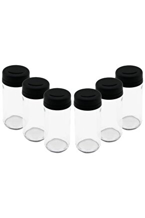 6 PCS CAM - 225ML BAHARATLIK - TUZLUK PLASTİK KAPAK (4767)