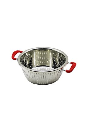 24CM PLASTİK KULPLU ÇELİK SEPET METAL SÜZGEÇ (4767)