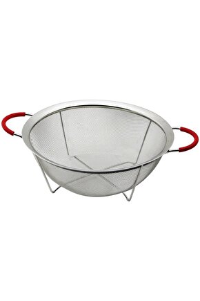28CM TEL SEPET METAL SÜZGEÇ SİLİKON KILIFLI KULP METAL ÇERÇEVE - AYAK (4767)