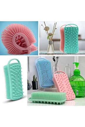 Kendiliğinden Askılı Peeling Ve Masaj Etkili Silikon Banyo Vücut Fırçası (4788)