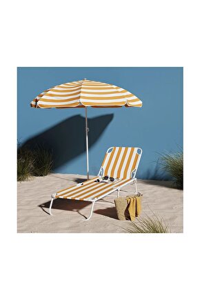 Curacao Sarı Çizgili Şezlong