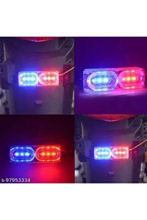 1 Adet 12V Kırmızı - Mavi Işık Animasyonlu Çakar Led, Red - Blue Modüler Led (10 x 3,5 Cm)