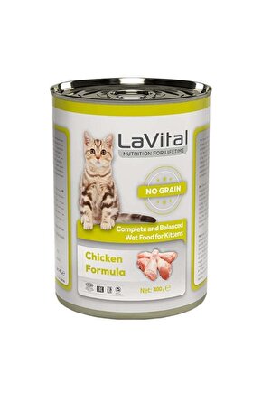 Lavital Kitten Tahılsız Tavuklu Yavru Konserve Kedi Maması 400 gr