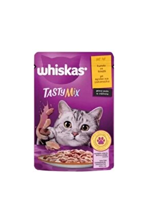 Pouch Tasty Mix Sos Içerisinde Kuzu Etli Ve Hindili Yetişkin Konserve Kedi Maması 85 gr