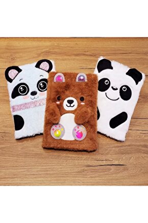 Panda Tasarımlı Peluş Defter
