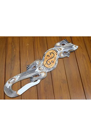 Ahşap Duvara Asmali Kertenkele Figürü Galileo-21