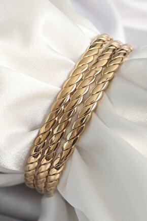 316l Çelik Gold Renk 60 Mm Burma Ajda Model Kadın Bileklik