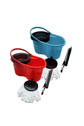 18LT---ŞİRİNK--- RENKLİ OTOMATİK DÖNERLİ KOVA MOP TEMİZLİK SETİ (4767)