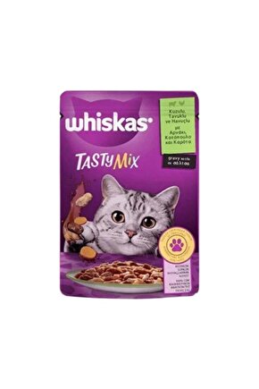 Pouch Tasty Mix Sos Içerisinde Kuzu Etli Tavuklu Ve Havuçlu Yetişkin Konserve Kedi Maması 85