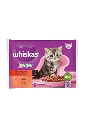 Pouch Sos Içerisinde Sığır Etli Ve Tavuklu Yavru Konserve Kedi Maması 4 Adet 85 gr
